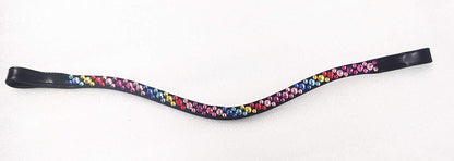 Cwell Equine U shaped Multicolor Browband Crystal Bling FULL BLACK (1068)