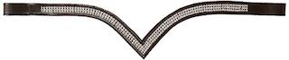 Cwell Equine V Shaped * silver * Crystal Browband Brown