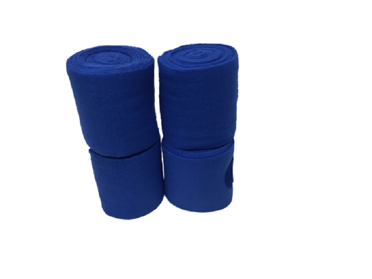 Cwell Equine Set of 4 horse/cob/pony fleece bandages 4" wide & 3 meters Blue