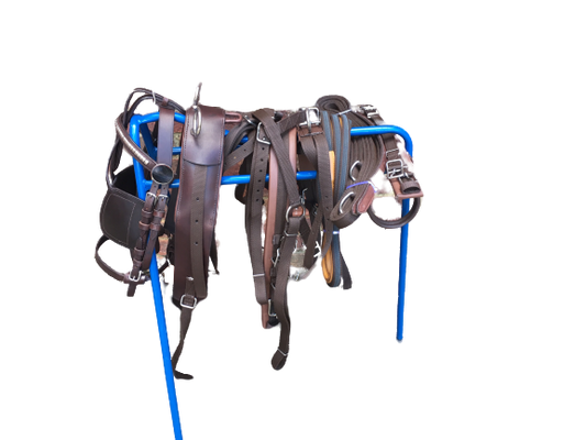 Cwell Equine Nylon + Leather HORSE DRIVING Cart Harness Saddle Bridle COB BROWN