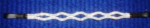 New Designer Clear Crystal 5 loops Browband Size F/C/P (Black) * Great gift idea