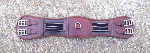 New Elasticated Ends Non Slip Dressage Girth Treeless Saddle Girth Brown Leather