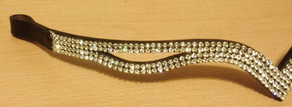 New Designer Ve Clear Crystal Browband full Size -16" (Brown) * Great gift idea