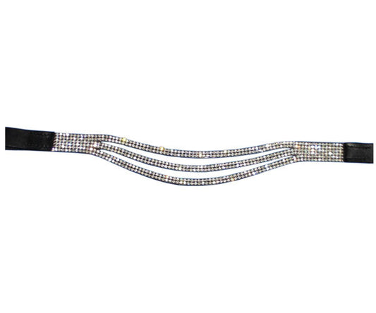 New Designer sparky smiley 6 Rows clear crystal Browband cob 15" Great quality