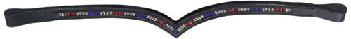 Cwell Equine New Designer (V) Shaped 2 Row *Team GB* Crystal Browband BLACK FULL/COB