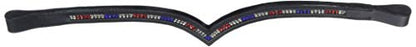 Cwell Equine New Designer (V) Shaped 2 Row *Team GB* Crystal Browband BLACK FULL/COB