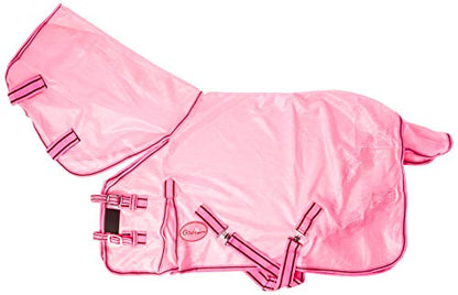 Cwell Equine NEW MINI/SHETLAND/PONY FLY RUG SOFT MESH ATTACHED NECK COVER PINK 3'6-4'9"