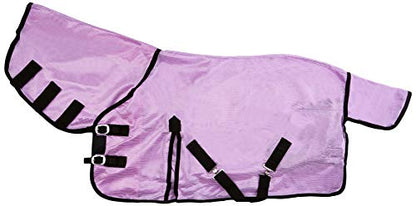Cwell Equine NEW MINI/SHETLAND/PONY FLY RUG SOFT MESH ATTACHED NECK COVER PURPLE/LILLAC 3'6-4'9"