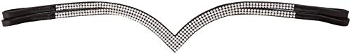 Cwell Equine Ve Side Split 4 Rows Clear Crystal Browband Great Gift *offer* Brown F/C/P