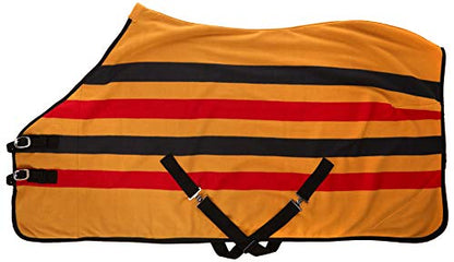 Cwell Equine FLEECE HORSE RUG cooler stable travel show NEWMARKET STRIPE