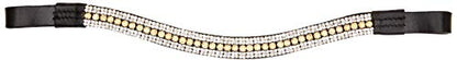 Cwell Equine New Diamante Bling Sparkly Browband 5 Rows Crystals Dressage Light Colarado Clear Black Leather