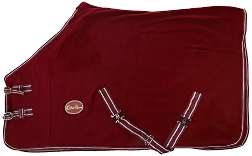 Cwell Equine TRAVEL FLEECE RUG/Cooler Standard Neck BURGUNDY Choice of Sizes