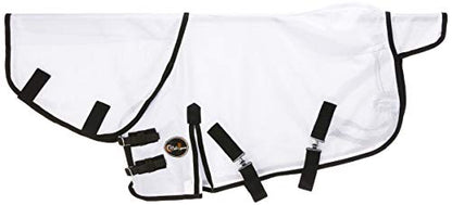 Cwell Equine NEW MINI/SHETLAND/PONY FLY RUG SOFT MESH ATTACHED NECK COVER WHITE 3'6-4'9"