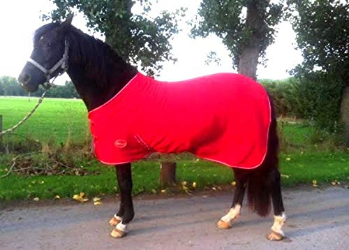 Cwell Equine NEW HORSE COB PONY RED SHOW TRAVEL FLEECE RUG 3'6"-6'9" stable cooler choice of Sizes
