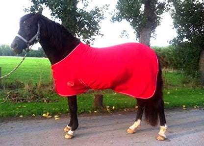 Cwell Equine NEW HORSE COB PONY RED SHOW TRAVEL FLEECE RUG 3'6"-6'9" stable cooler choice of Sizes