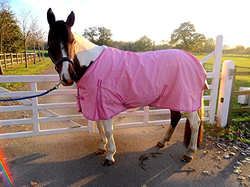 Cwell Equine New BEST QUALITY Lightweight PINK turnout rug/rain sheet no fill 600 Denier 100% waterproof, Breathable Various Sizes