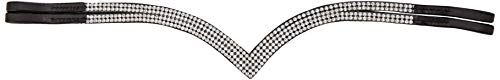 Cwell Equine Ve Side Split 4 Rows Clear Crystal Browband Great Gift *offer* Brown F/C/P