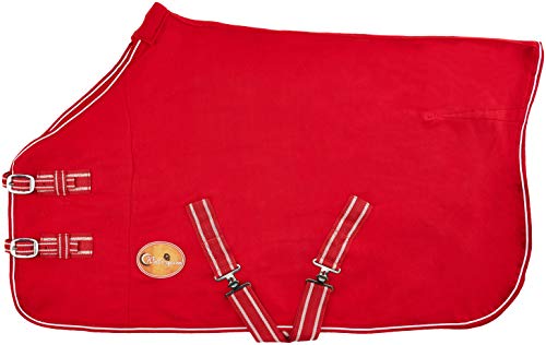 Cwell Equine NEW HORSE COB PONY RED SHOW TRAVEL FLEECE RUG 3'6"-6'9" stable cooler choice of Sizes